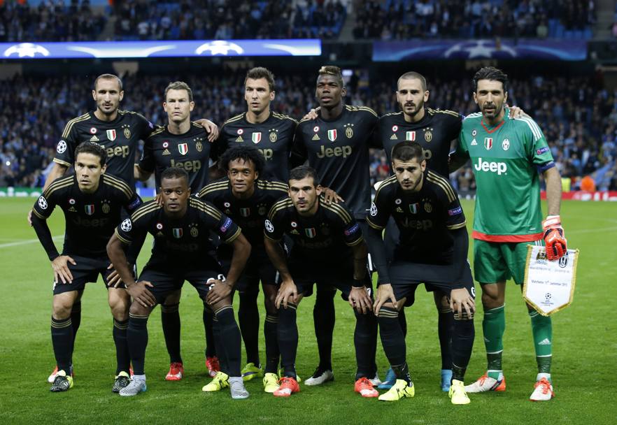 La formazione della Juve schierata da Allegri per il debutto in Champions in casa del Manchester City. Ap